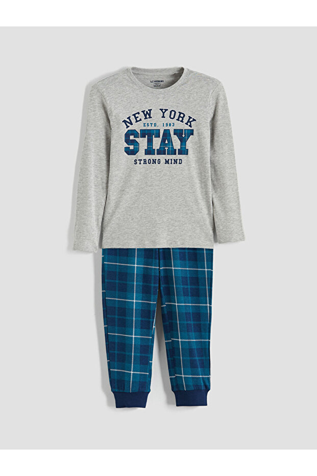 Gray new york Printed boys' pajama set