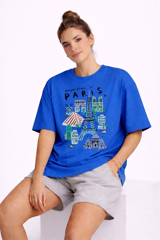 Paris City Printed Unisex Colorful T-Shirt