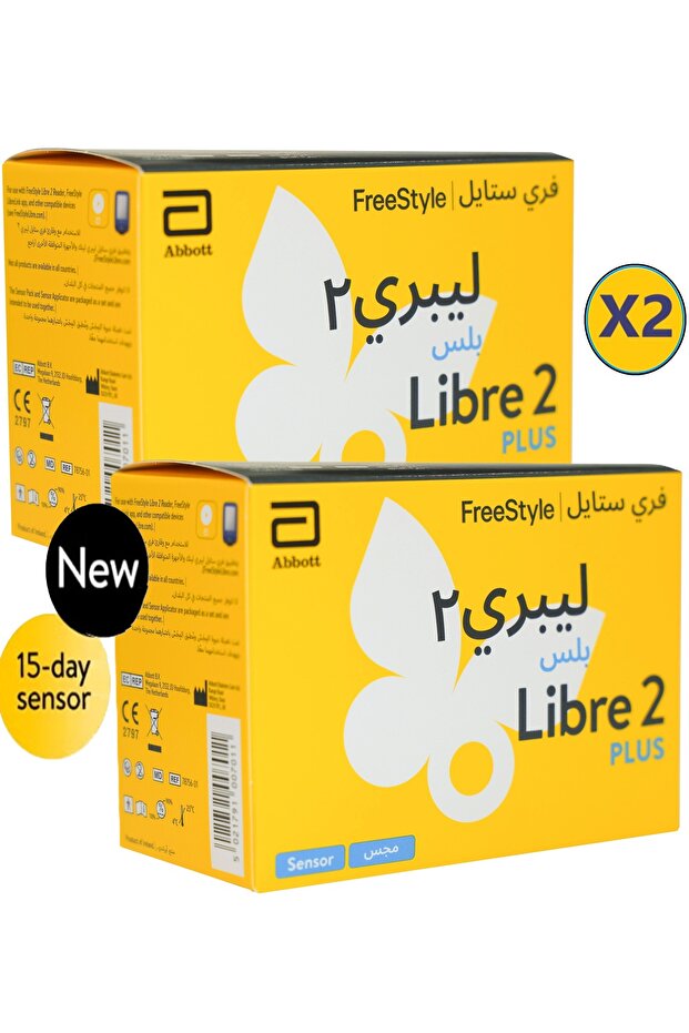 فري ستايل ليبري2 بلس ( عبوتان ) حساس متابعة مستوى السكر في الدم لمدة 15 يوم سهل الاستخدام