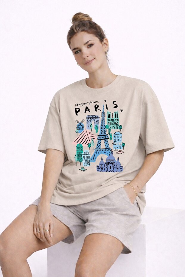 Paris City Printed Unisex Colorful T-Shirt