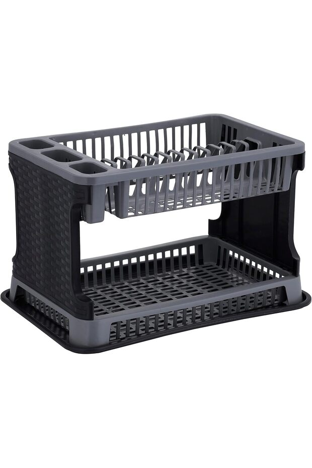 رف أطباق ذو طبقتين - متعدد الألوان - 1