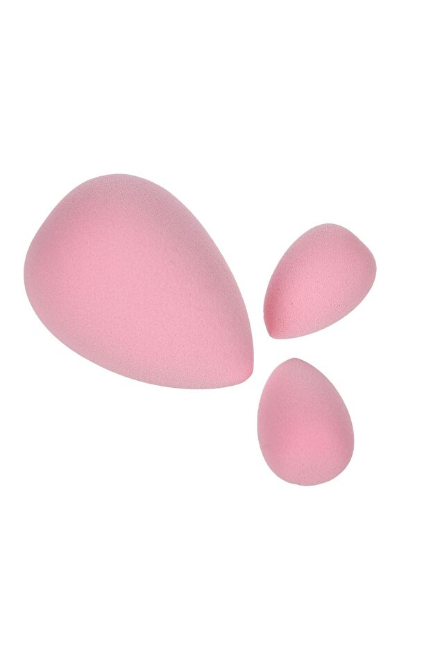 Pink Drop Makeup Sponge Set in a Box with Cat Pattern - 3pcs - 2