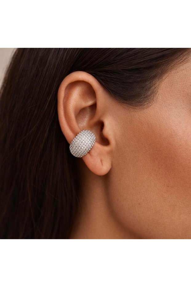 Silver Stone Ear Cuff