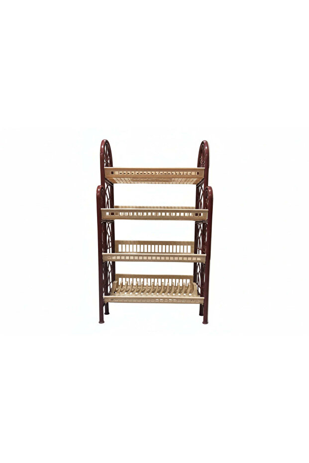 رف مطبخ بلاستيكي بأربعة طبقات - متين وموفر للمساحة - 1