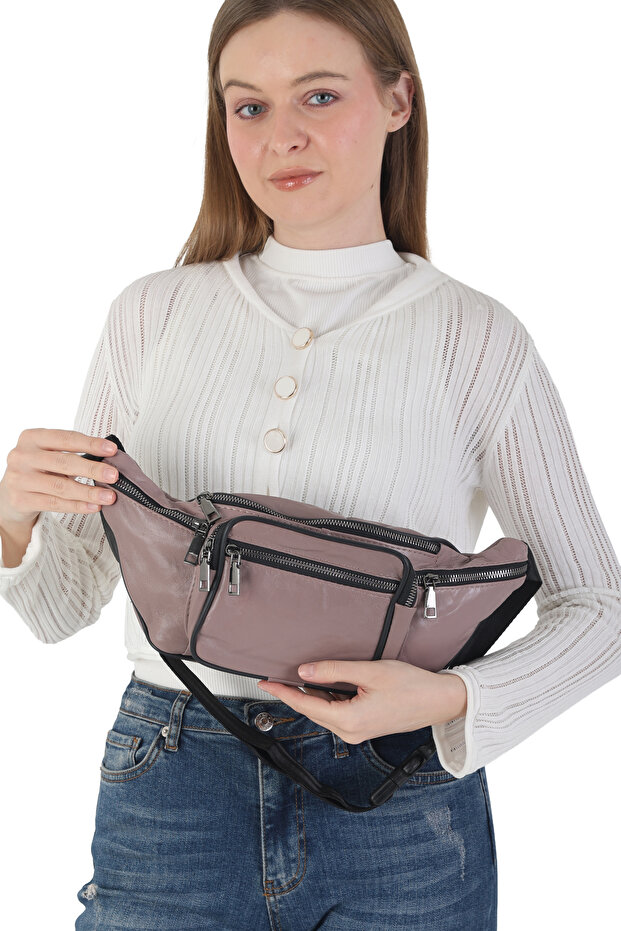 Unisex Multi-Pocket Genuine Leather Freebag Waist Bag and Shoulder Bag