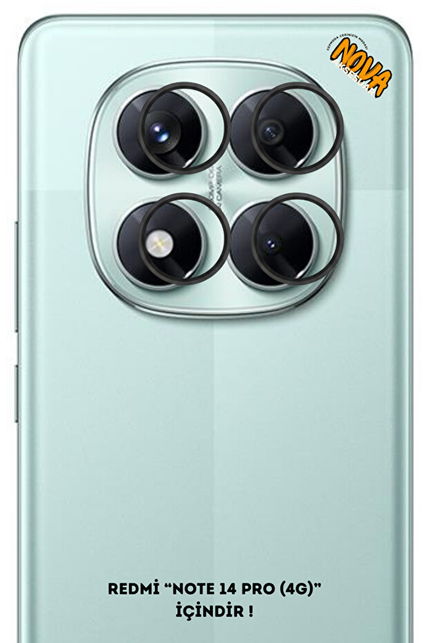 Xiaomi Redmi “Note 14 Pro (4g)” Metal Camera Lens Protector Glass - Black