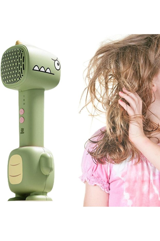 Baby Cordless Hair Dryer, 80W Gentle Blow Dryer 3 Speed, Low Noise, Kids Lightweight Compact Hairdry