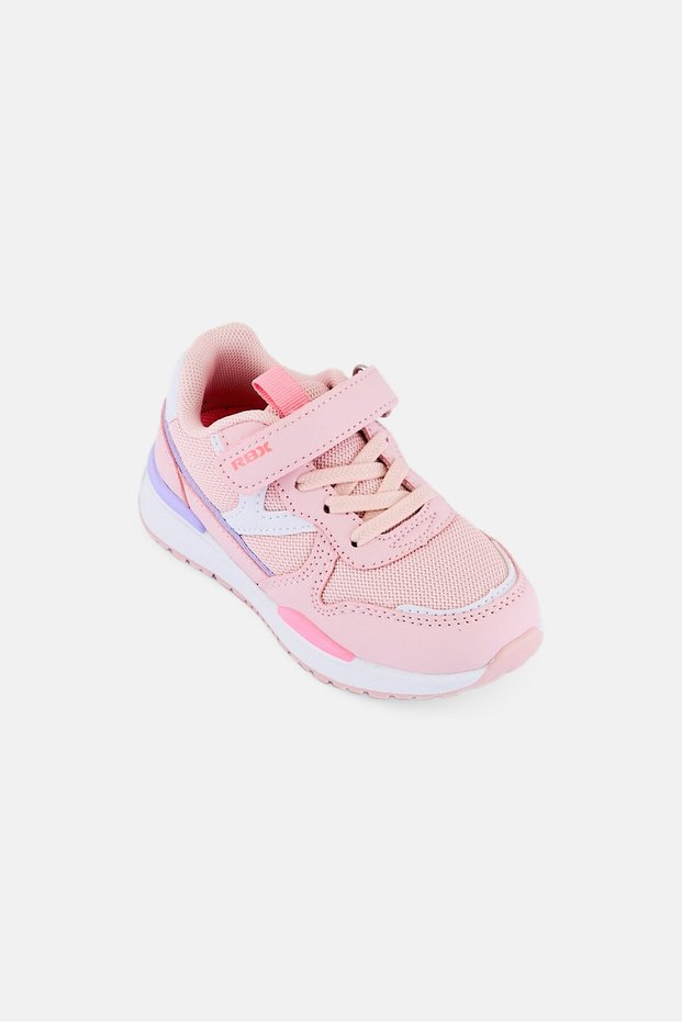 Toddlers Girl Brand Logo Velcro Closure Outdoor Shoes, Pink
