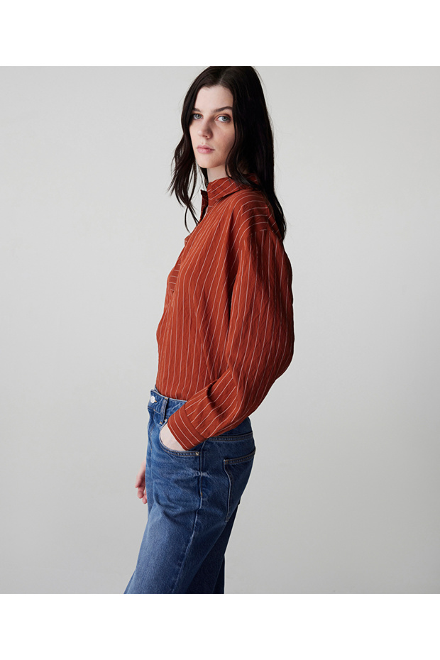 Çizgi desen bluz - 5