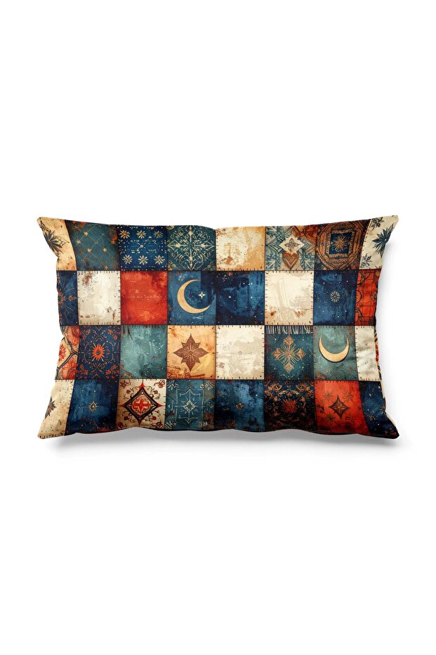 غطاء وسادة مستطيل ذو وجهين مطبوع - رقعة رمضان - 1