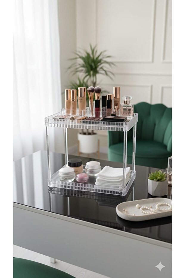 2-Layer Makeup Jewelry Organizer