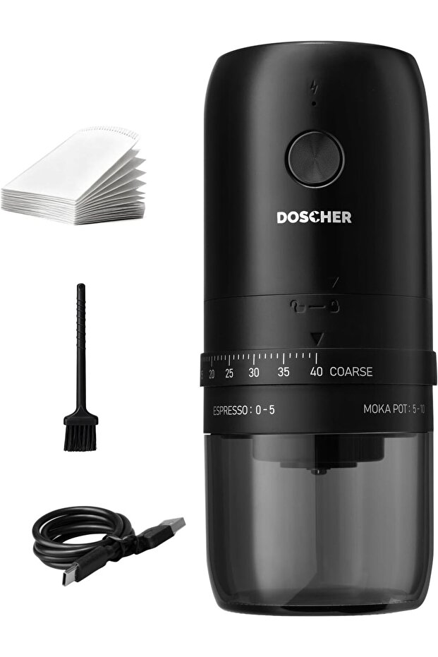 Portable V60 Burr Coffee Grinder with 40 Adjustable Settings & 25g Capacity