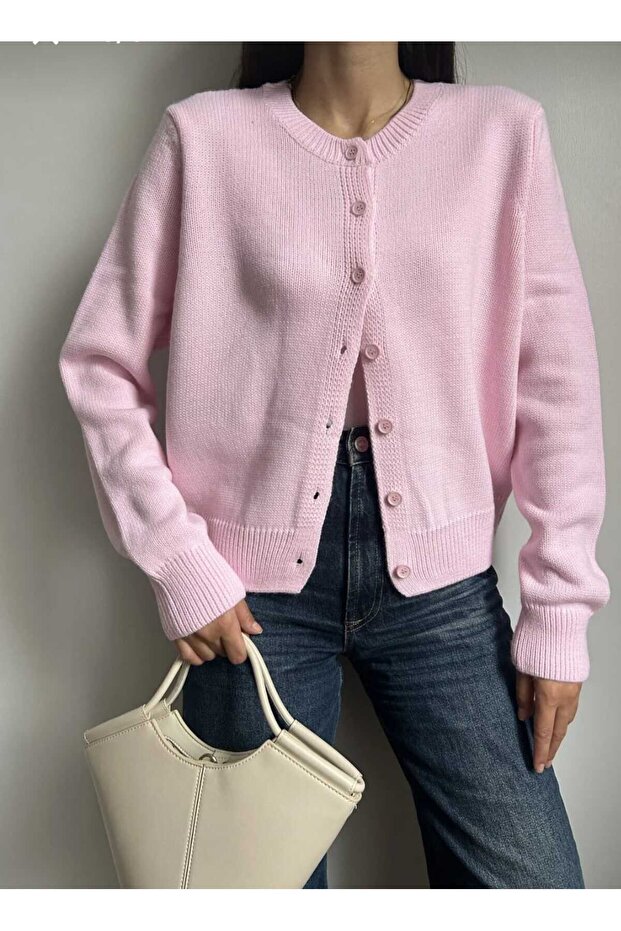 düğmeli triko hırka - 1