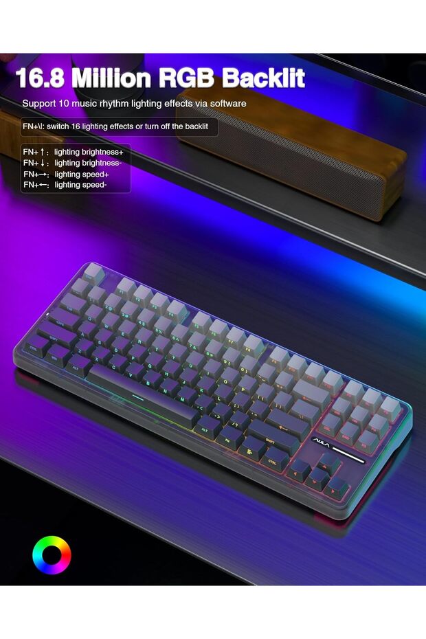 لوحة مفاتيح ميكانيكية لاسلكية F87 Pro - 6