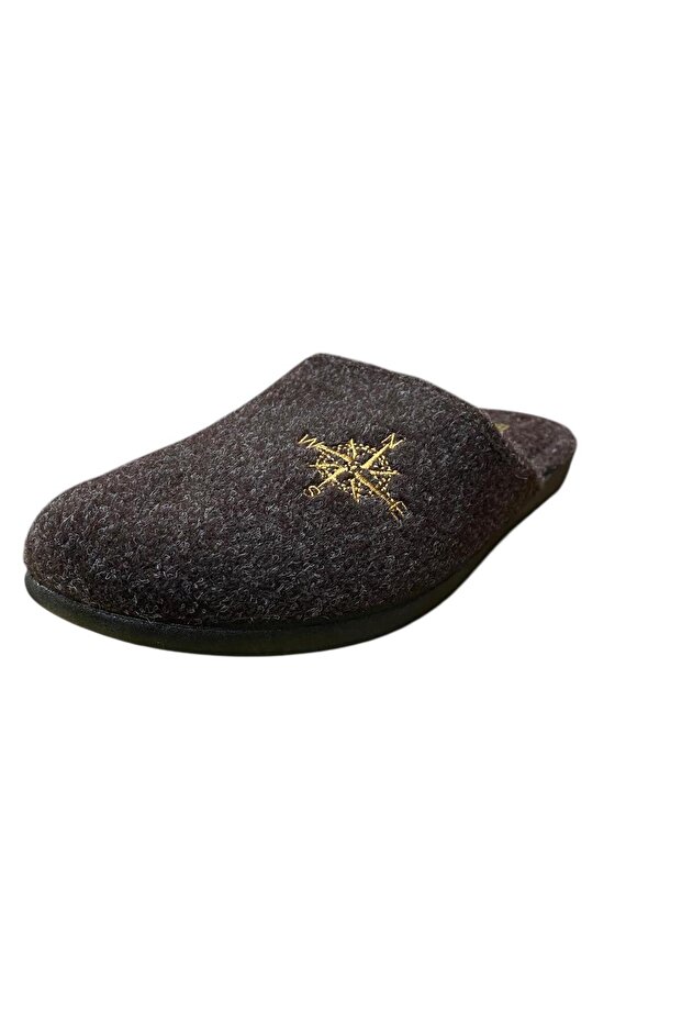 Home Slippers Felt Flat Sole Slippers with Removable Insole