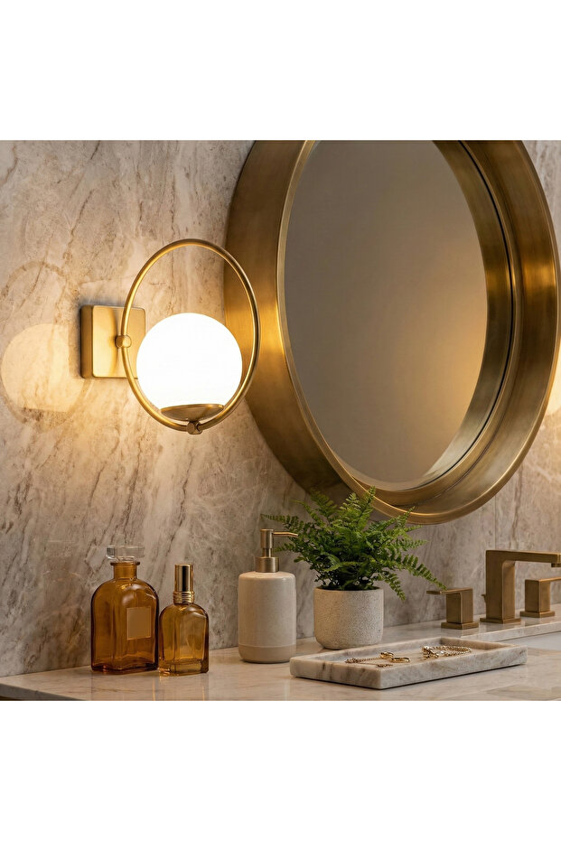 Modern Gold Sconce Glop Glass Wall Lamp E27 Lampholder, Living Room Bedside Corridor Entrance Cafe, Dolunay-3912