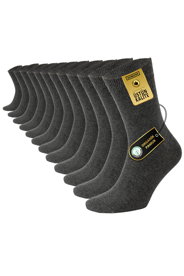 Organic Cotton Stitch-Free Classic Women's Men's Socks Black