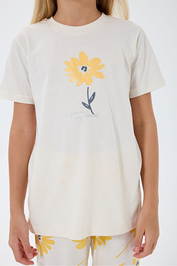 Devojčički krem pidžama set - 3