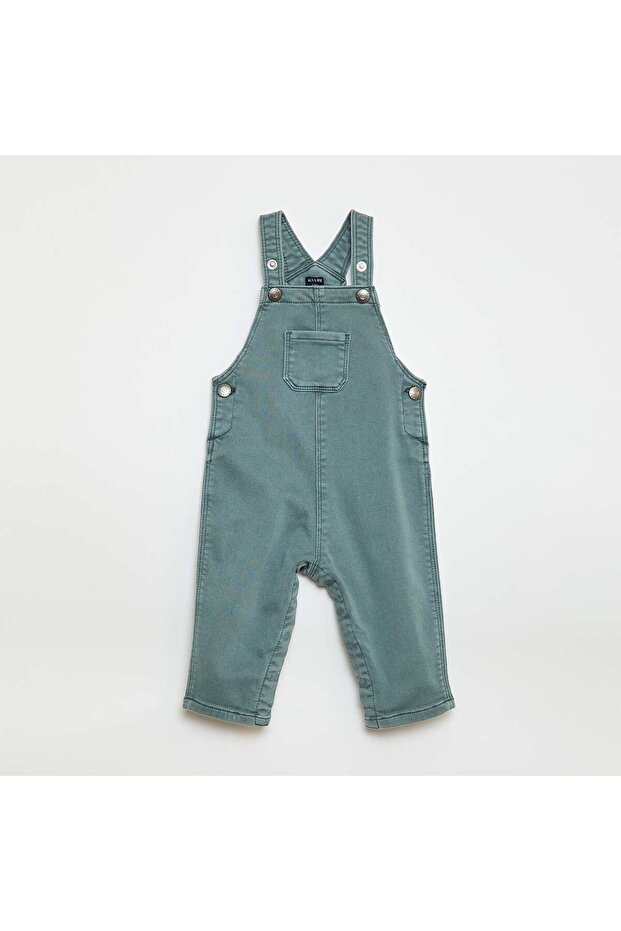 أفرول بلون موحد مع أحزمة قابلة للتعديل - أزرق - 1