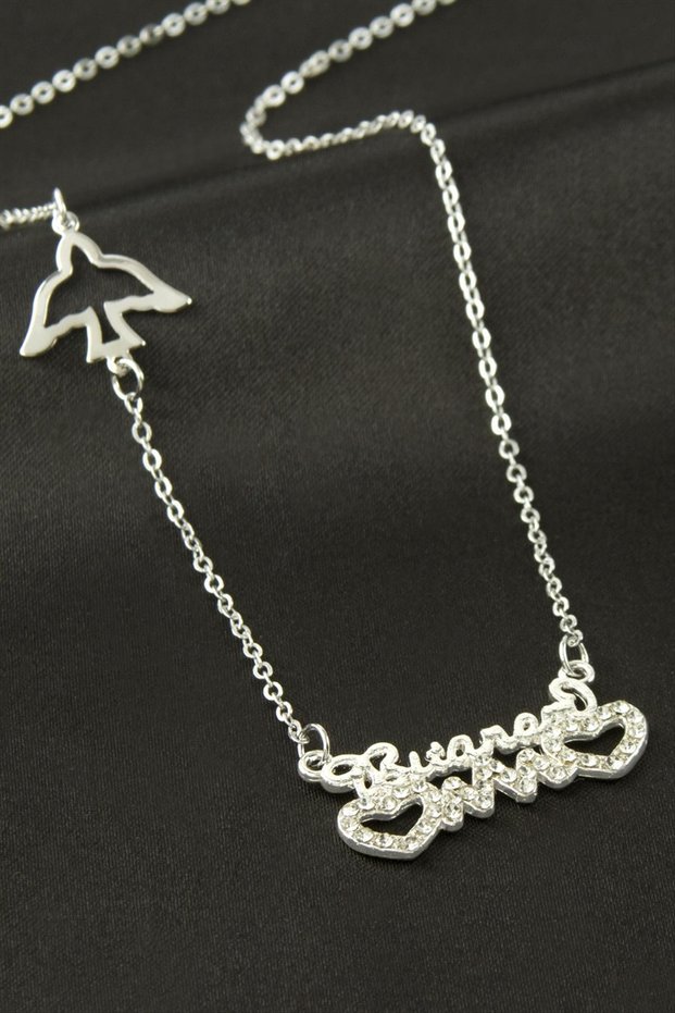 Heart Rhythm Luck Necklace with Bitanem Written on It