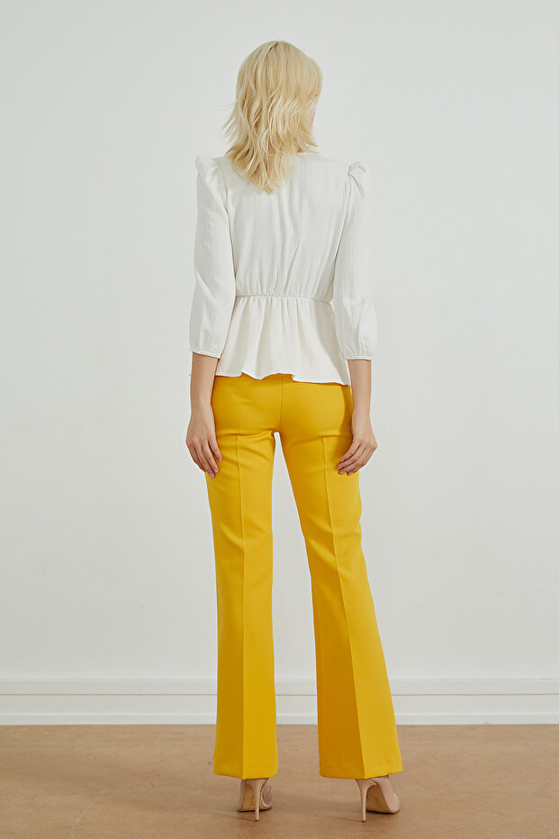 Ispanyol Paça Kumaş Pantolon - 4