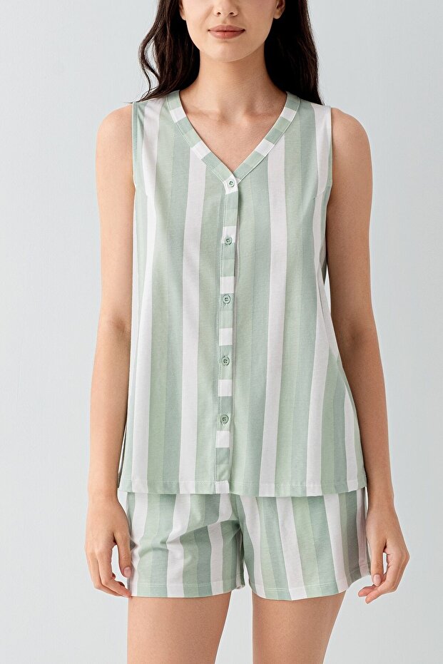 Kadın Yeşil Şort Takım - 3