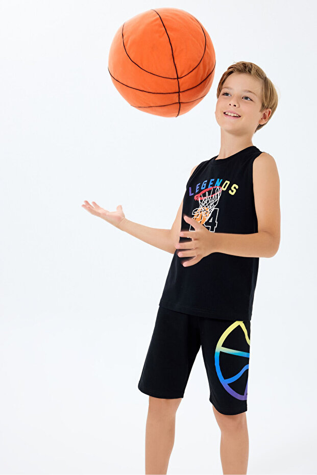 RolyPoly Boys Black Bermuda Set - 1