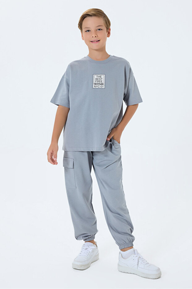 Sivi pidžama set za dečake - 1