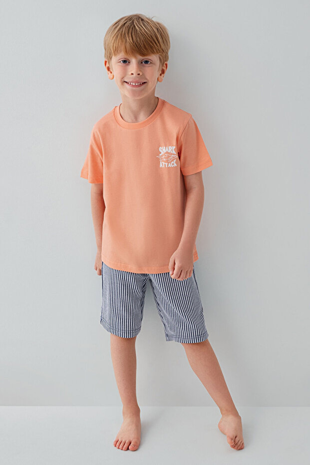 Boy's Orange Bermuda Set - 2