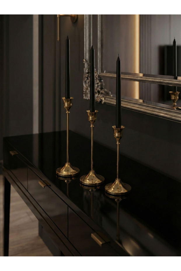 Gold Şamdan Seti 3lü - 3