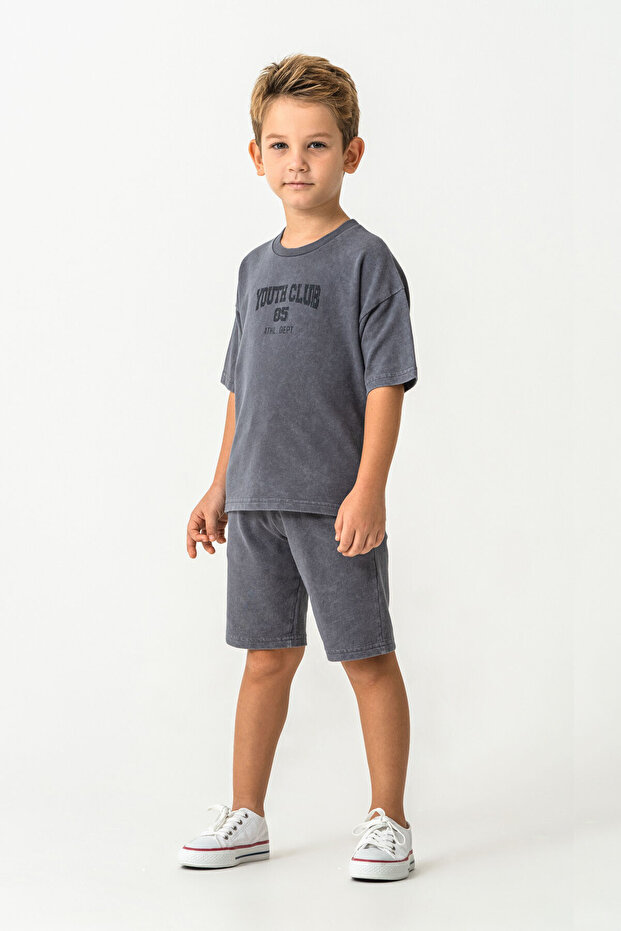 Dečački antracit bermuda set - 3
