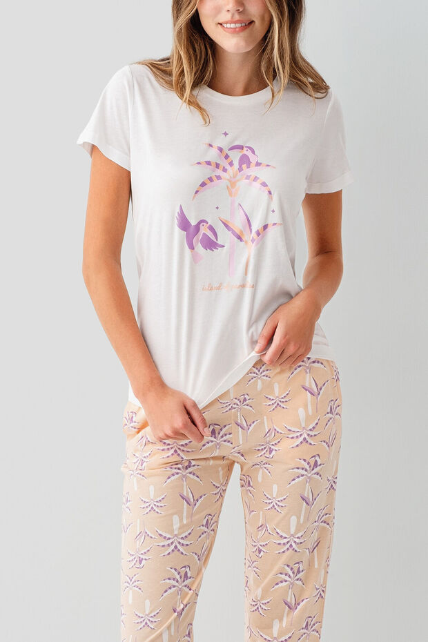 Ženski beli pidžama set - 3