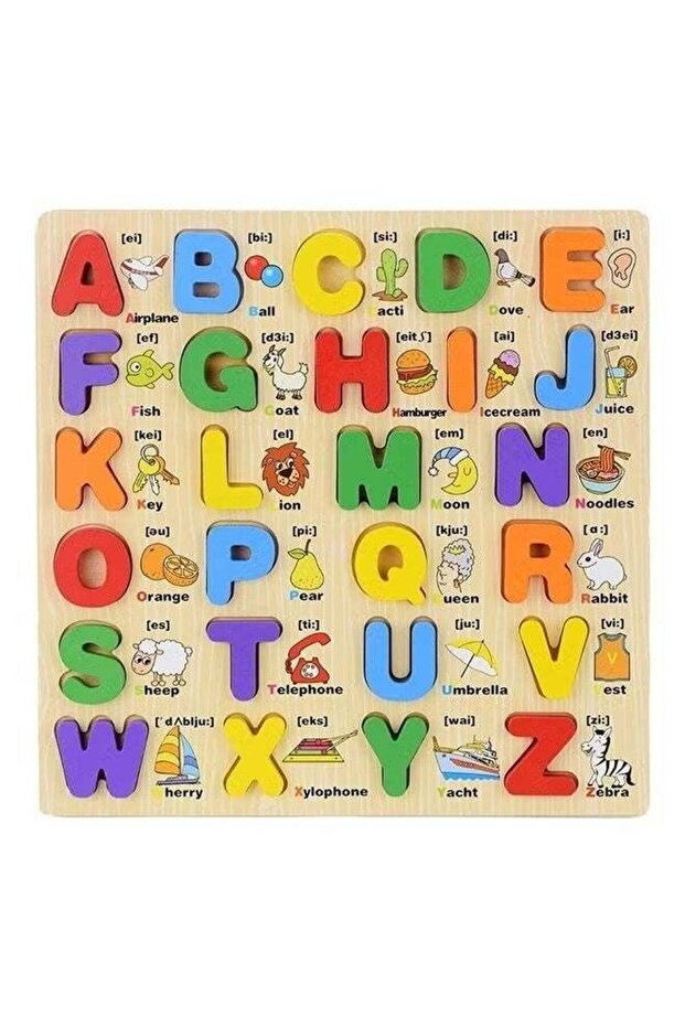 Wooden ABC Alphabet Jigsaw Puzzle Board – Educational Learning Toy for Kids