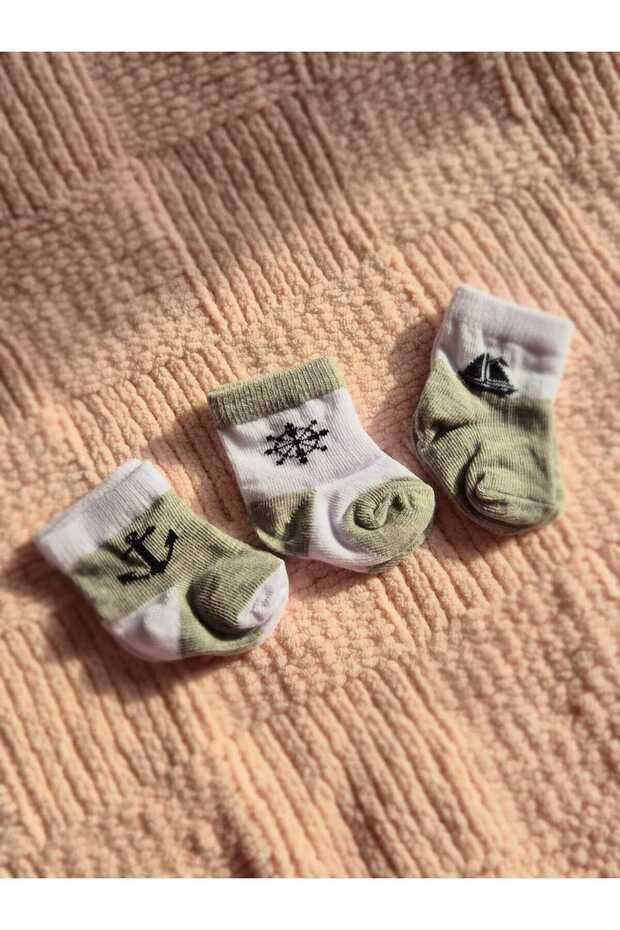 Baby Girl Socks 3-Piece Set 0-3 Months Old Newborn Baby Socks 3-Piece Set Colorful Patterned