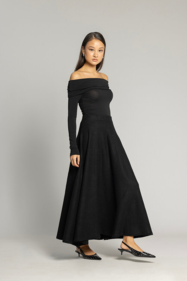 VOLANLI TRİKO ETEK - 2