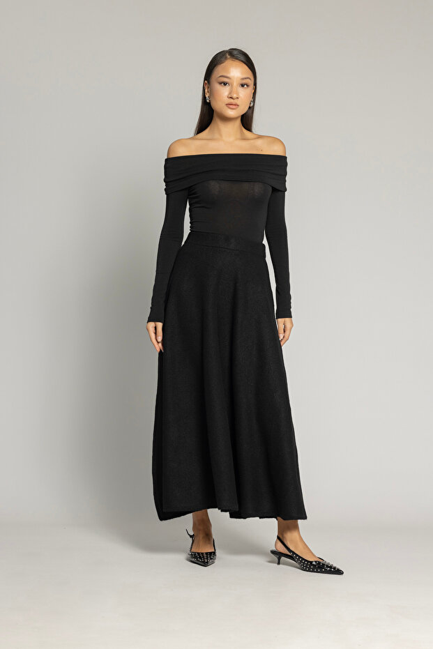 VOLANLI TRİKO ETEK - 1