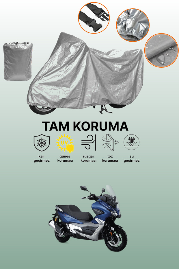 Gray Tail Bag and Lock Mismatched Rks Blade 350 Compatible Motorcycle Tarpaulin