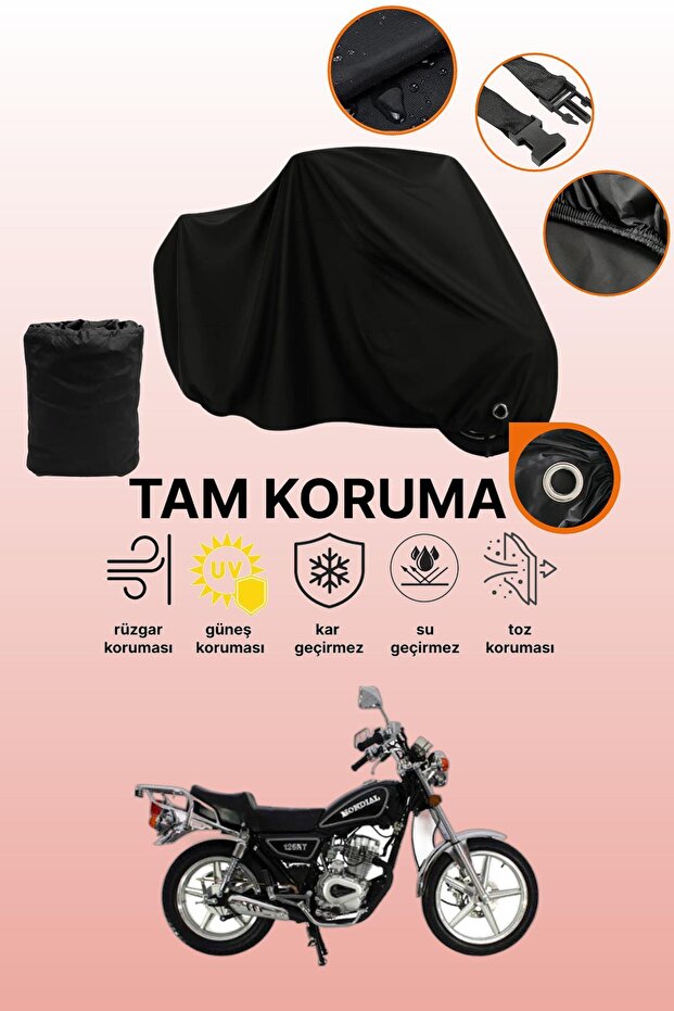 Mondial 125 Kt Compatible Motorcycle Tarpaulin Compatible with Black Lock