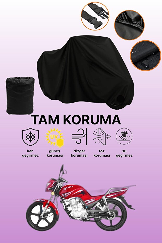 Black Tail Bag and Lock Mismatched Yuki Forza 170 Compatible Motorcycle Tarpaulin