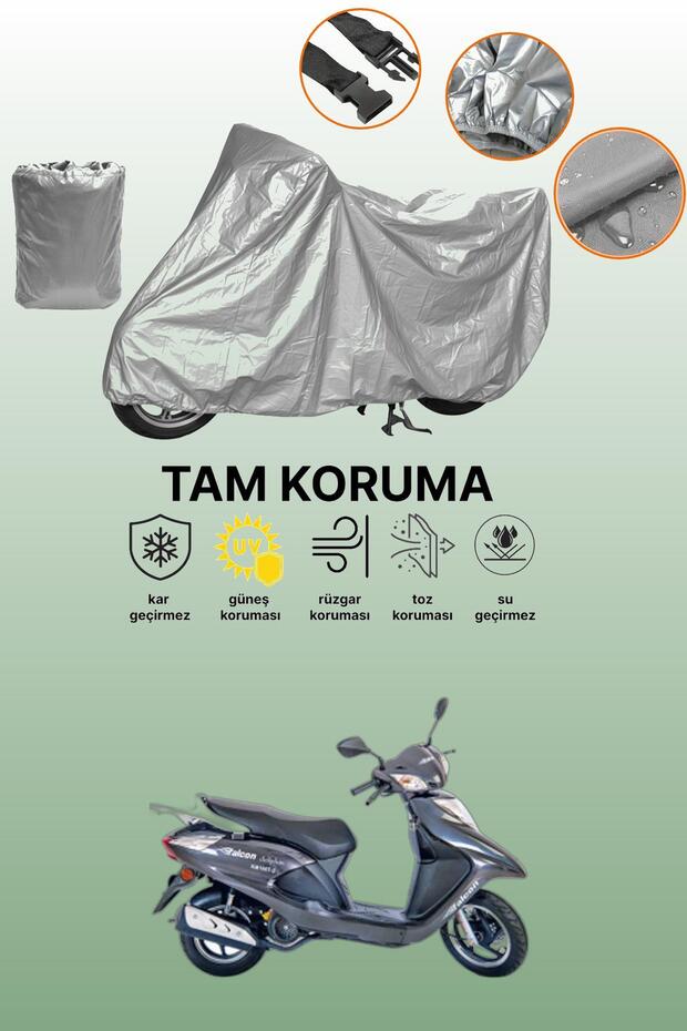 Grey Tail Bag and Lock Mismatched Falcon Dolphin 100 Efi Compatible Motorcycle Tarpaulin
