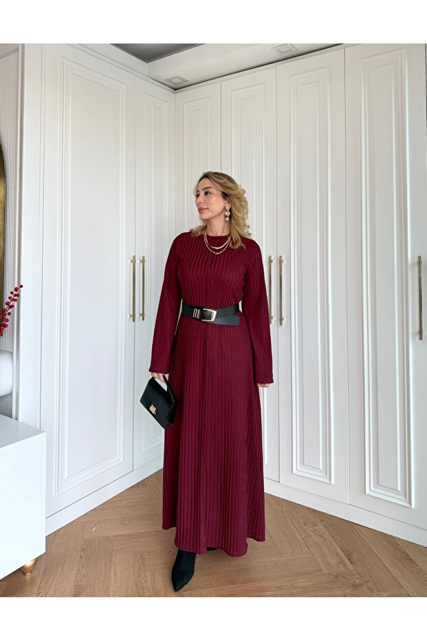 MELEK ÖRME TRİKO ELBİSE - 1