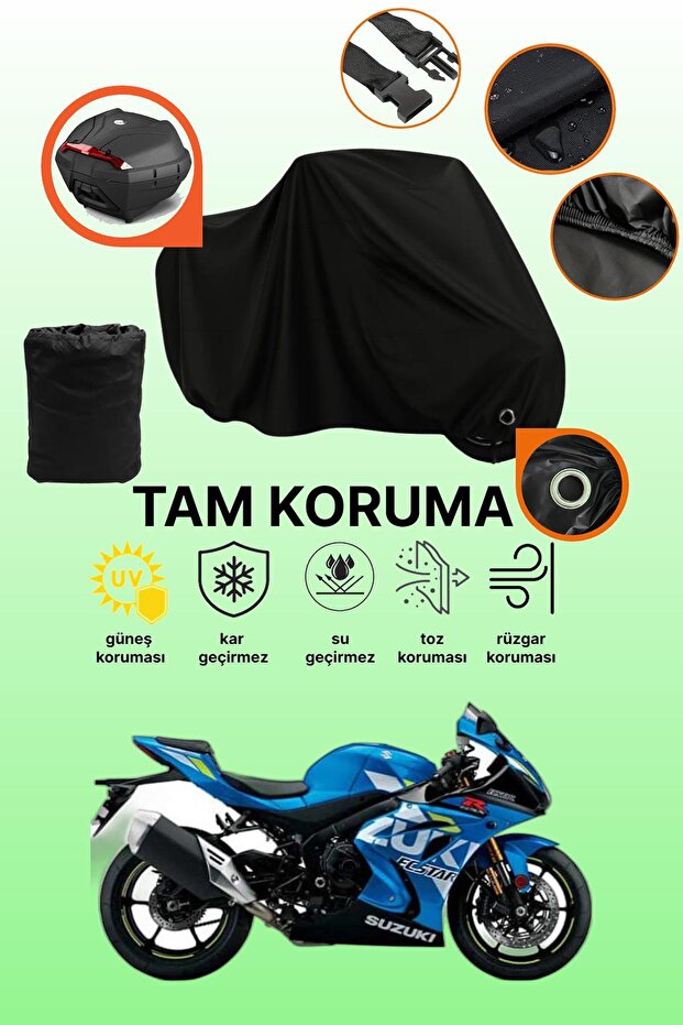 حقيبة خلفية سوداء وقماش متوافق مع دراجة نارية سوزوكي GSX-R 1000