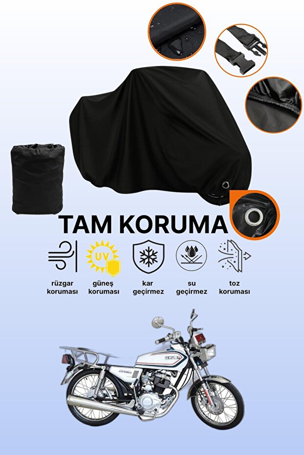 Black Compatible with Lock Kuba Cheetah 100 Compatible Motorcycle Tarpaulin