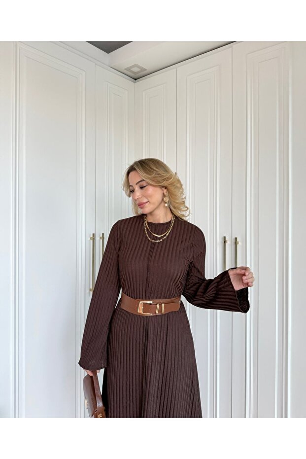 MELEK ÖRME TRİKO ELBİSE - 3