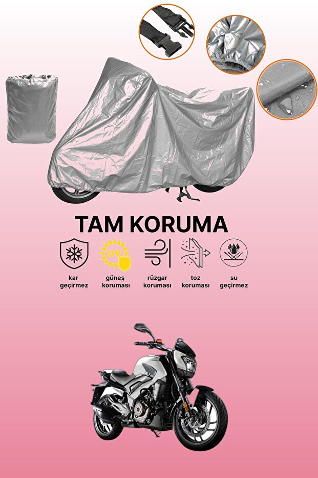 Gray Rear Bag and Lock Mismatched Bajaj Dominar D 400 Compatible Motorcycle Tarpaulin