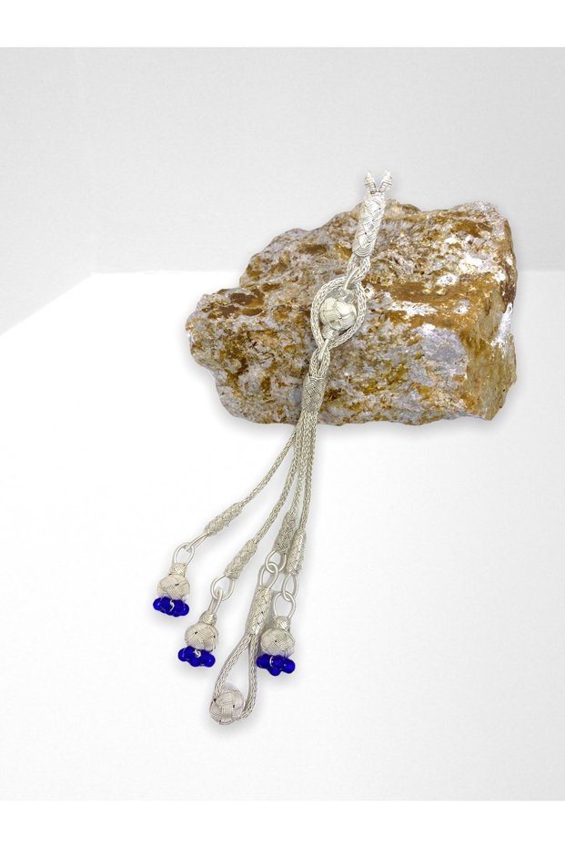 Special Design Silver Kazaziye Four-Dangle Rosary Tassel - Suitable for Blue Rosary Tassel