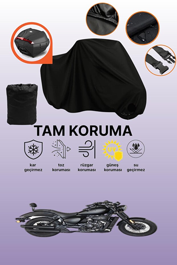 Falcon Freedom 277 Compatible Motorcycle Tarpaulin Compatible with Black Rear Bag