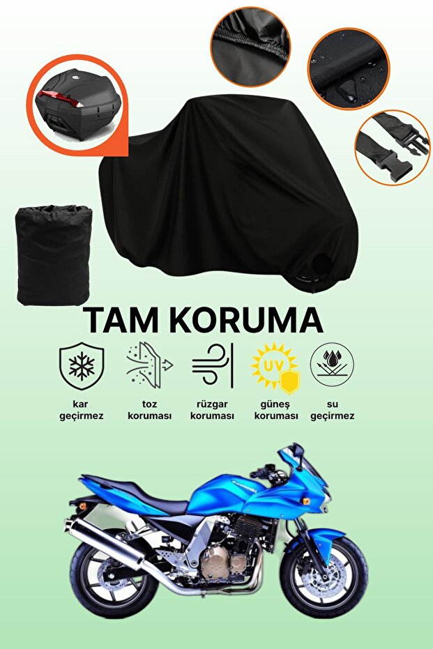 Black Rear Bag Compatible with Kawasaki Z 750 S Compatible Motorcycle Canvas