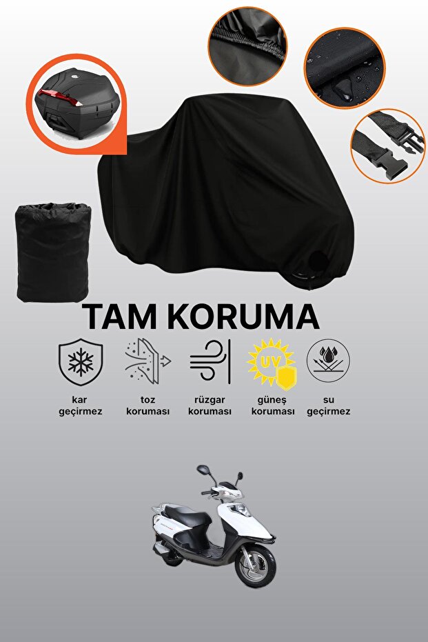 Black Rear Bag Compatible with Kuba Rocca 100 Max Compatible Motorcycle Tarpaulin