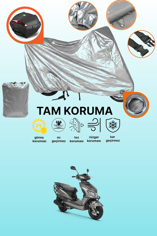 Gray Tail Bag and Lock Compatible Rks Rosewood 50 Compatible Motorcycle Tarpaulin